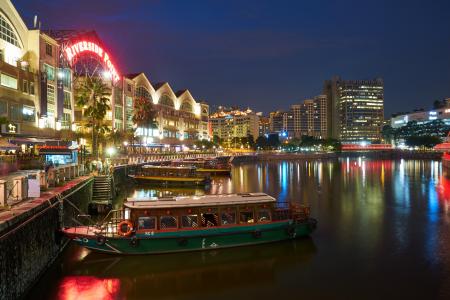 新加坡, 晚上, 旅行, 建筑, 大, 当代, 假期