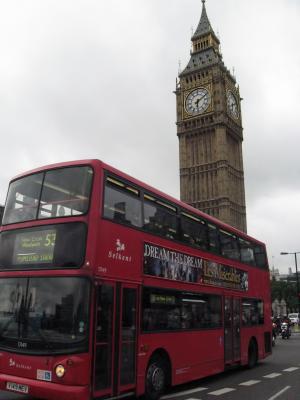公共汽车, 双层, 大笨钟, 钟楼, 伦敦
