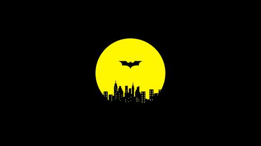 蝙蝠侠, 高谭市, 晚上, 卫报 》, darknight, 黄色, 蝙蝠侠徽标
