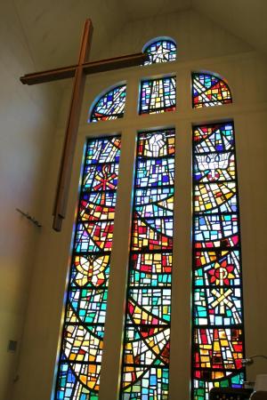 彩色玻璃, 十字架, 玻璃, 教会, 彩色玻璃窗口, 宗教, 基督教