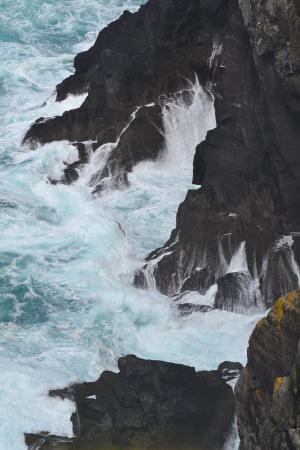 岩石, 波, 海洋, 海岸线, 大西洋, 爱尔兰