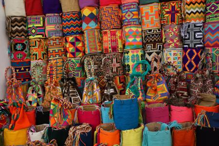 袋, 市场, kartagena, 多彩, 街边市场, 手工制作, 传统上