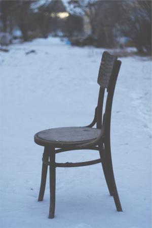 椅子, 冬天, 雪