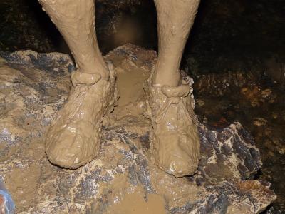 脏, 粘土, 泥浆, 鞋子, 双脚, 洞穴, 洞穴学