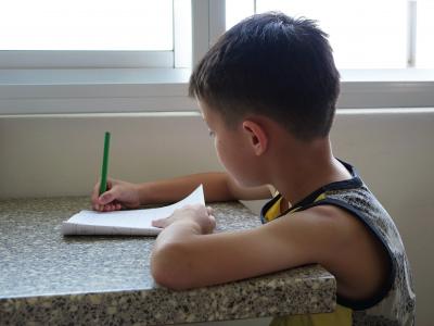 写作, 男孩, 儿童, 学生, 孩子, 家庭作业, 铅笔