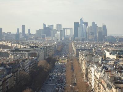 vista, 巴黎, 法国, 凯旋门顶部, 看看