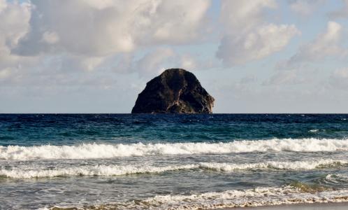 马提尼克岛, 钻石, 钻石岩石, 海滩, 海, 自然, 波