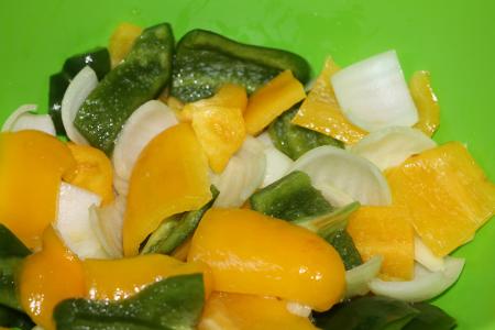 沙拉, 黄椒, 绿色, 洋葱, 蔬菜, 食品, 蔬菜