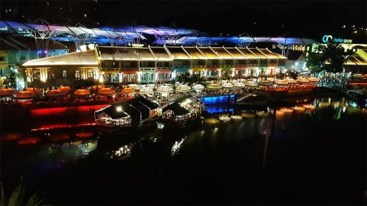 江边, 克拉码头, 新加坡, 夜生活, 河, 晚上, 旅行