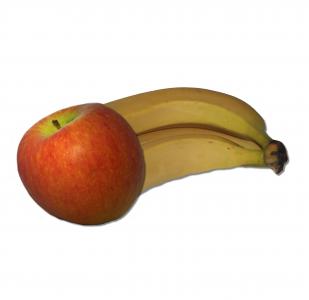 苹果, 香蕉, 水果, 水果盘, 健康, 红色, 黄色
