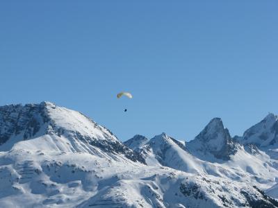 滑翔伞, arlberg, 山, 山脉, arlberg, 滑翔伞
