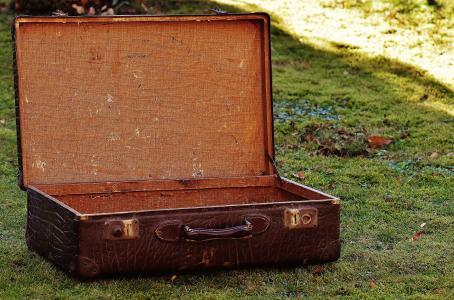 行李, 古董, 皮革, 旧行李箱, 垃圾, 几代人, 草