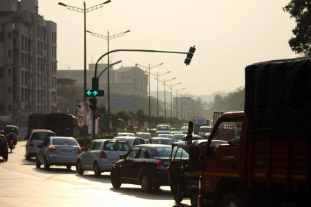 孟买, 交通, 信号, 汽车, 印度, 交通堵塞, 运输