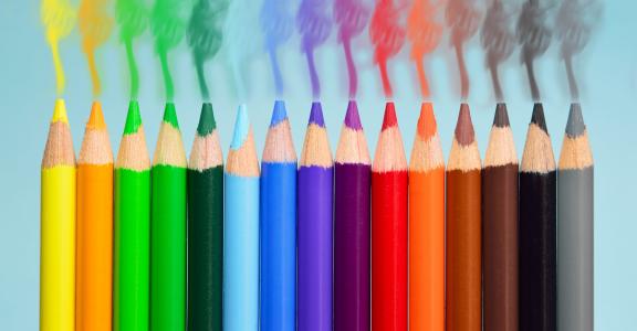 钢笔, 吸烟, 多彩, 黄色, 橙色, 蓝色, 绿色