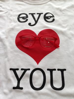 t 恤, 打印, 心, 眼镜, 爱, 设计, 红色