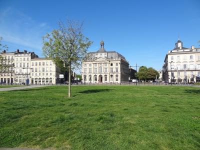 波尔多, 草坪, 蓝蓝的天空, 树木, 法国, 建筑, 著名的地方