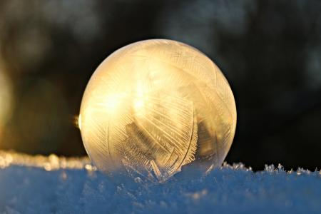 肥皂泡, eiskristalle, 球, 雪, 弗罗斯特, 冬天, 冰冻的泡泡