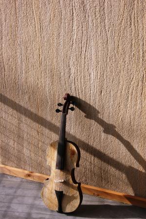 小提琴, 墙上, 阴影, 文书, 音乐