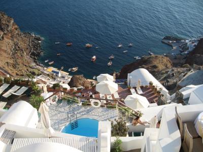 希腊, 圣托里尼岛, 旅行, 水, 海, 高角度视图, 白天