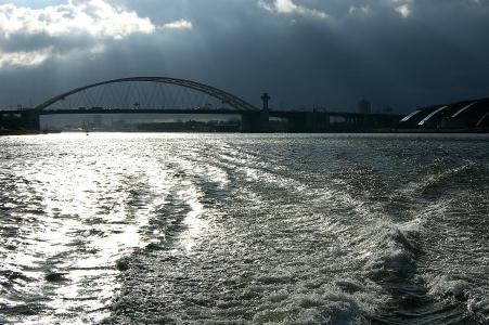 莱茵河, 河, 桥梁, 当前, 荷兰, 水, 航运
