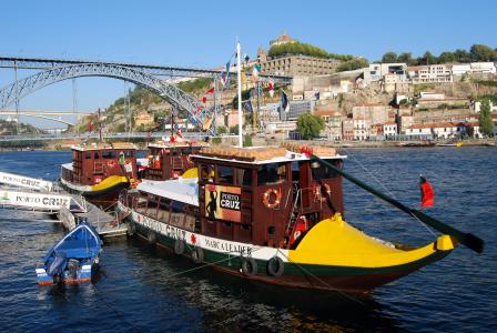 小船, 波尔图, 葡萄牙, 河, 杜罗河, 铁桥, 航海的船只
