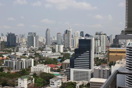 曼谷, 城市, 大城市, 背景, 摩天大楼, 天际线, 亚洲