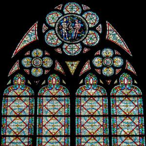 彩色玻璃窗口, 莲座丛, 罗浮宫, 大教堂, 建筑, 教会, 玻璃