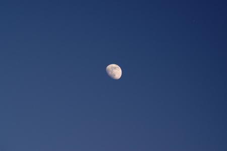 月亮, 一半, 天空, 蓝色, 夏普, 夏季, 设置