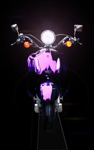 摩托车, 滚子, 紫色, 复古, 年份, 本田, 阴影