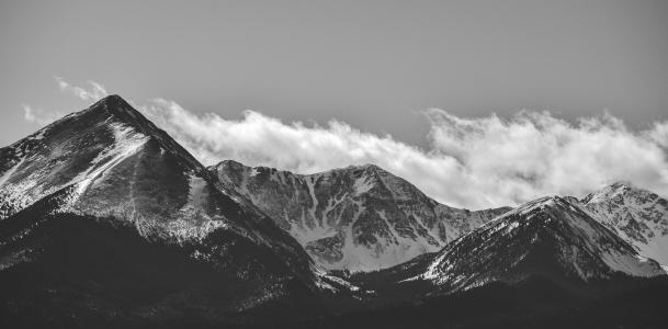 山脉, 淡而无味和白色, 雾, 科罗拉多州, 雪, 洛基山, 西