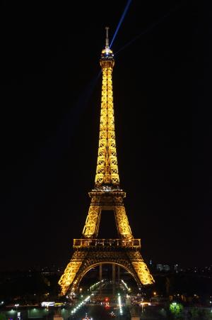 法国, 巴黎, 旅行, 感兴趣的地方, 塔, 照明, 晚上