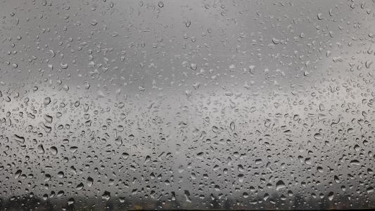 水一滴, 窗口, 雨, 玻璃, 水, 滴灌, 灰色