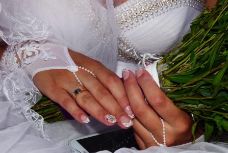 新娘, 戒指, 婚礼, 妇女, 珠宝首饰, 人类的手