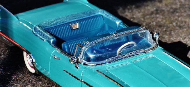 凯迪拉克, 1958, 汽车模型, 蓝色, 车辆, 经典
