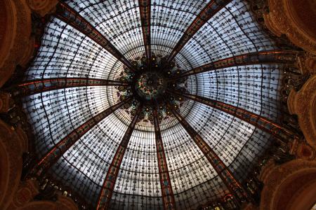 法国, 巴黎, 百货商场, 画廊, 拉斐特, 彩色玻璃, 感兴趣的地方