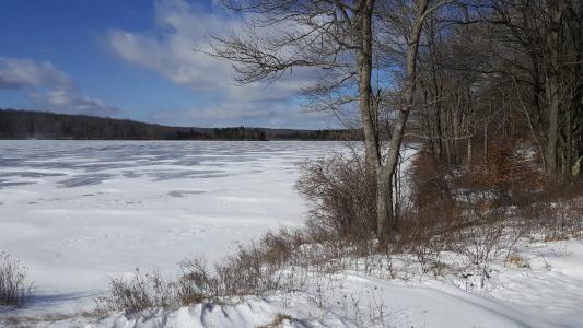 结冰的湖面, 湖, 冬天