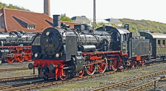 蒸汽机车, 铁路博物馆, 波肯-dahlhausen, 业务, 旅客列车, 铳, 普鲁士