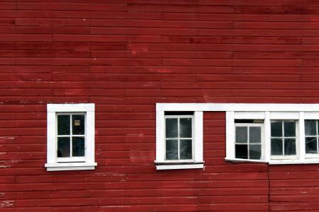 windows, 红色, 谷仓, 白色, 板条, 站在一边, 侧