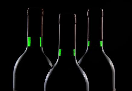 三, 琥珀色, 玻璃, 瓶, 葡萄酒, 葡萄酒瓶, 黑暗