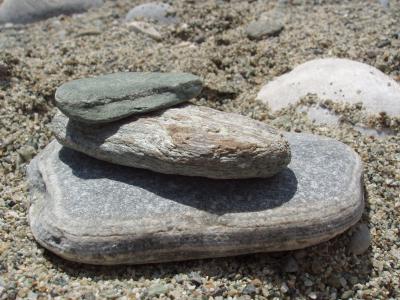 岩石, 雕塑, 平衡, 卵石, 石头, 海, 夏季