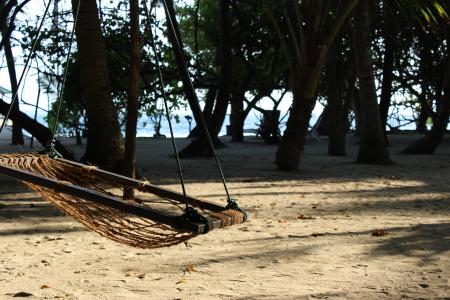 马尔代夫, 岛屿, 吊床, 夏季, 海滩, 假日, 梦想中的长假