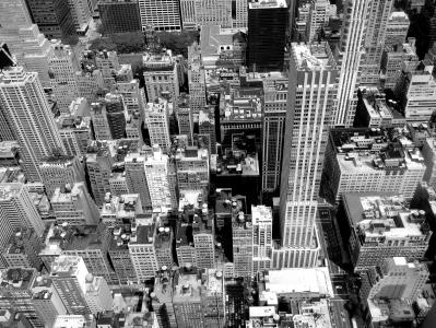 建筑, 街道, 城市的景色, 黑色和白色, 纽约, 美国