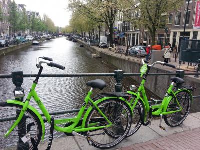 阿姆斯特丹, 自行车, 运河, 通道, 荷兰, 荷兰, 城市