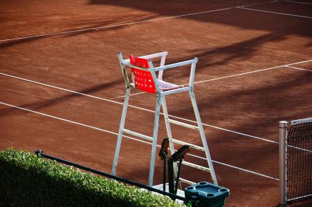 网球场, 裁判, 椅子, 太阳, 线条