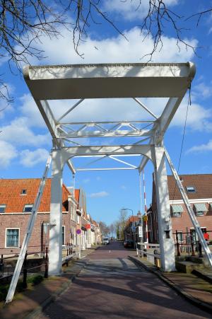 历史, 桥梁, 绘制, 传统, 运河, 建筑, 荷兰语