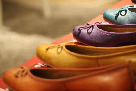 鞋子, 颜色, 多彩, 出售, 妇女的鞋子, 芭蕾舞女演员, 鞋子