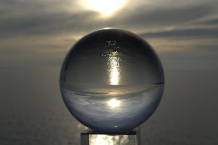 球, 球的照片, 玻璃球, 玻璃, 日落, 北海, 水