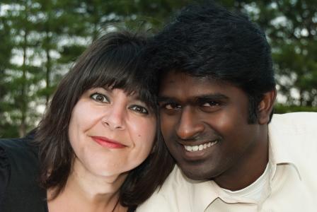 跨种族, 夫妇, 订婚, 夏季, 微笑, 白种人, 印度