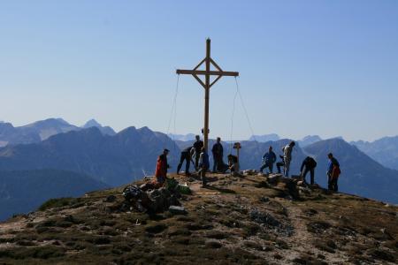跨峰会, 山脉, 十字架, 自然, 徒步旅行, 观点