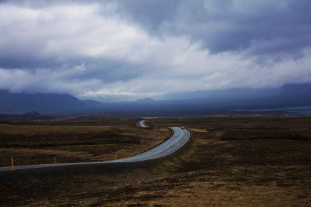 道路, 冰岛, 地平线, 无限, 云计算, dom